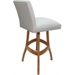 Pemberly Row Swivel Metal Stool in White Vinyl with Honey Frame (Set of 3)