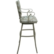 Pemberly Row Set of 3 Extra Tall Stools with Padded Back and Arms in White