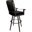 Pemberly Row Leather Swivel Metal Bar Stool 30