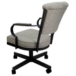 Pemberly Row Swivel Dining Caster Chair in PortAsh Fabric with Black Metal Frame