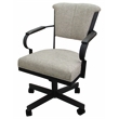 Pemberly Row Swivel Dining Caster Chair in PortAsh Fabric with Black Metal Frame