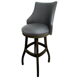 Pemberly Row 34&quot Swivel Wood Extra Tall Bar Stool in Gray Shadow