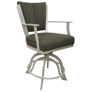Pemberly Row Swivel Tilt 24&quot Counter Stool in Sanora Brown Fabric w/ Beige Frame