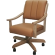 Pemberly Row Wood Swivel Dining Caster Chair in Brown with Cashew Frame