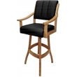 Pemberly Row Leather Solid Wood Bar Stool 30