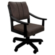 Pemberly Row Caster Swivel Dining Chair in Whiskey Brown Fabric with Black Frame
