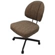 Pemberly Row Contemporary Swivel Dining Chair on Wheels with Brown Frame
