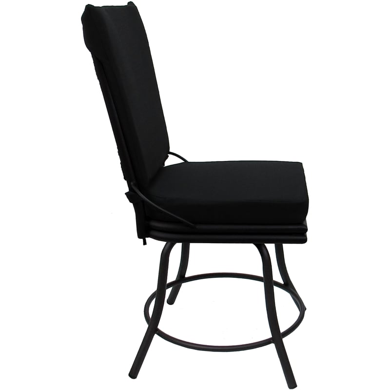 Pemberly Row Outdoor Indoor Patio Dining Set without Arms in Black