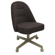 Pemberly Row Dinette Swivel Metal Caster Chairs in Clear Glass & Sanora Brown