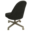 Pemberly Row Dinette Swivel Metal Caster Chairs in Clear Glass & Sanora Brown