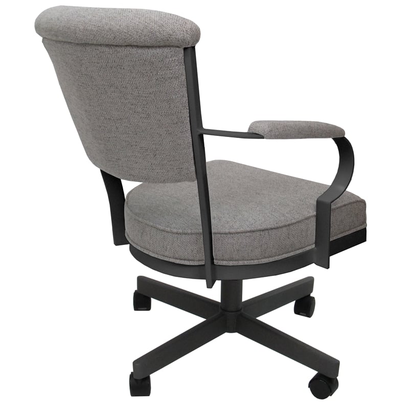 Pemberly Row Set of 4 Swivel Metal Dining Caster Chairs on Wheels