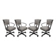 Pemberly Row Set of 4 Swivel Metal Dining Caster Chairs on Wheels