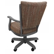 Pemberly Row Caster Solid Wood Swivel Dining Chair in Madder Red & Gray Wood