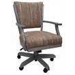 Pemberly Row Caster Solid Wood Swivel Dining Chair in Madder Red & Gray Wood