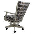 Pemberly Row Swivel Wood Dining Caster Chair on Wheels in Brown