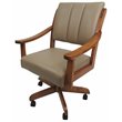 Pemberly Row Contemporary Swivel Wood Dining Caster Chair in Taupe Brown