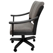 Pemberly Row Solid Wood Dining Caster Chair in Mojave Gray with Dark Gray Frame