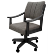 Pemberly Row Solid Wood Dining Caster Chair in Mojave Gray with Dark Gray Frame