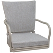 Pemberly Row Outdoor/Indoor Patio Dining Chair in White Linen & Beige