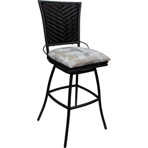 Pemberly Row Outdoor Indoor Extra Tall 34&quot Stool Armless in White & Black