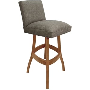 Pemberly Row Counter Solid Wood 26&quot Stool in Cocoa Fabric with Honey Frame