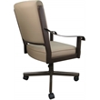 Pemberly Row Leather Dining Caster Chair Swivel Tilt in Tan Leather on Brown