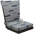 Pemberly Row Outdoor/Indoor Patio Dining Chair without Arms in Blue Beige & Gray