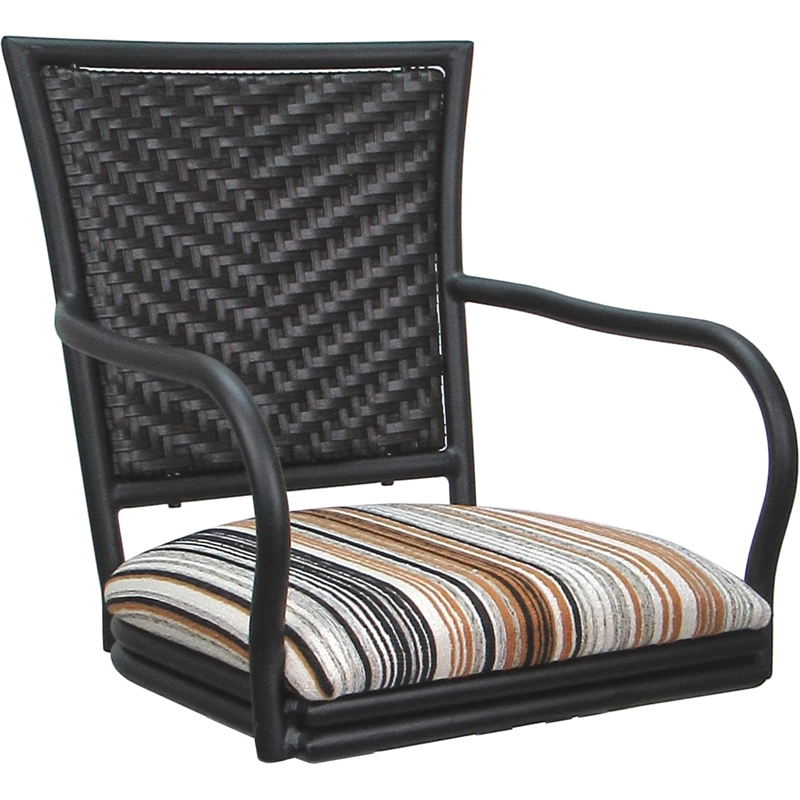 Pemberly Row Set of 3 Outdoor Indoor Counter Stools - Arms in Nutmeg with Gray