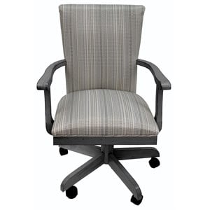 Pemberly Row Swivel Wood Dining Caster Chair 400 on Wheels in Natural & Gray