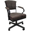 Pemberly Row Swivel Tilt Metal Caster Chair in Tobacco Brown with Gray Frame
