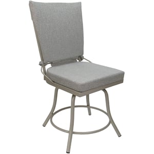 Pemberly Row Patio Dining Chair - without Arms in White & Beige