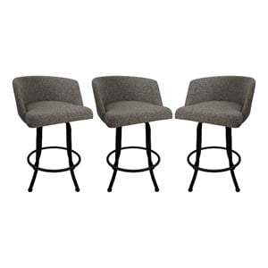 Pemberly Row Swivel Counter Metal Bar Stool 26&quot in Grey with Black