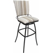 Pemberly Row Set of 3 Outdoor Indoor Bar Stools - Armless in White with Gray