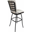 Pemberly Row Set of 3 Outdoor Indoor Bar Stools - Armless in White with Gray