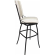 Pemberly Row Set of 3 Outdoor Indoor Bar Stools - Armless in White with Gray