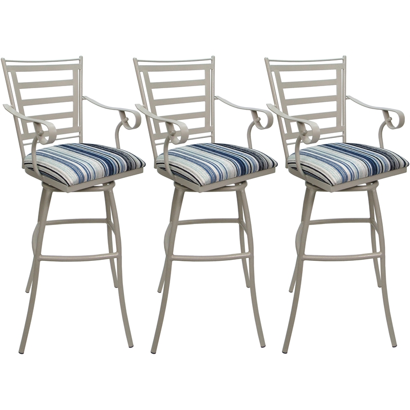 Pemberly Row Set of 3 Outdoor Indoor Bar Stool 30