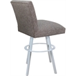 Pemberly Row Set of 3 Extra Tall Swivel Metal Stools in Gray with White