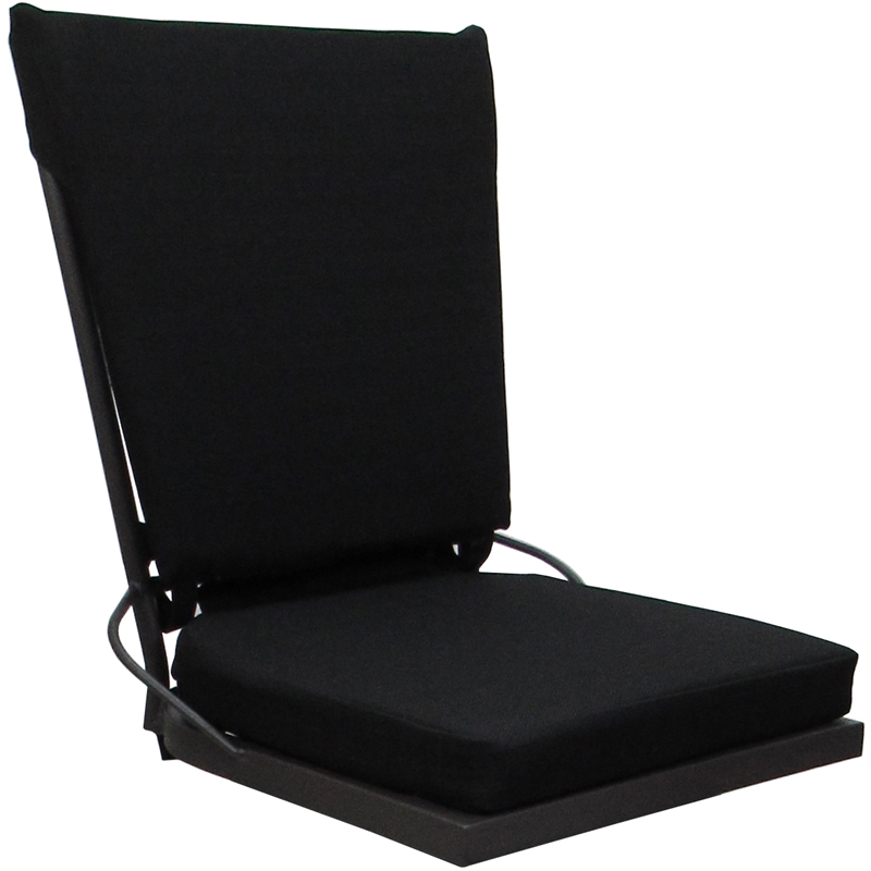 Pemberly Row Outdoor or Indoor Patio Dining Chair - without Arms in Black & Gray