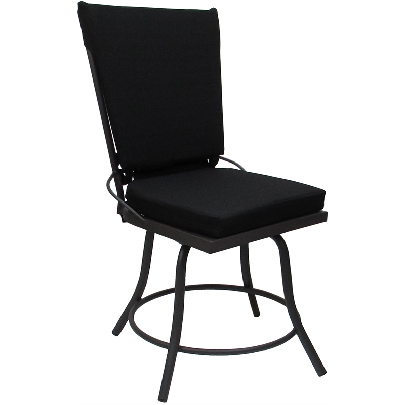 Pemberly Row Outdoor or Indoor Patio Dining Chair - without Arms in Black & Gray