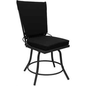 Pemberly Row Outdoor or Indoor Patio Dining Chair - without Arms in Black & Gray