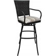 Pemberly Row Set of 3 Outdoor Indoor Counter Stools in White with Black