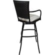 Pemberly Row Set of 3 Outdoor Indoor Counter Stools in White with Black