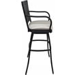 Pemberly Row Set of 3 Outdoor Indoor Counter Stools in White with Black