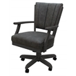 Pemberly Row Caster Solid Wood Dining Chair in Elk Charcoal with Dark Grey