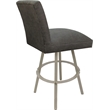 Pemberly Row Set of 3 Swivel Metal Counter Stools -Elk Charcoal in Beige