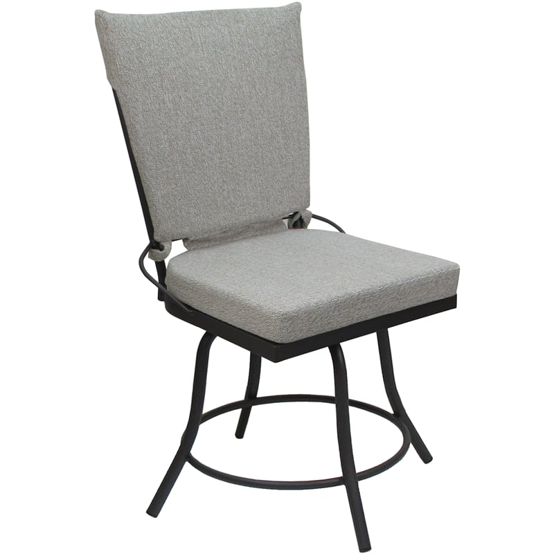 Pemberly Row Outdoor or Indoor Patio Dining Set - without Arms in White & Gray