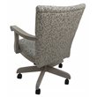 Pemberly Row Swivel Dining Caster Chair Plus and Wheels in Spring Mix Gray & Oak
