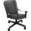 Pemberly Row Leather Dining Caster Chair Swivel Tilt in Gray Leather on Gray