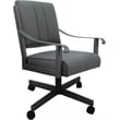 Pemberly Row Leather Dining Caster Chair Swivel Tilt in Gray Leather on Gray