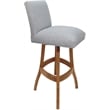 Pemberly Row Set of 3 Extra Tall Swivel Wood Stools in Slate with Honey